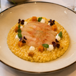 Fusilloni su Crema di Cannellini, Calamaretti e Pomodorini alle Erbe Mediterranee
